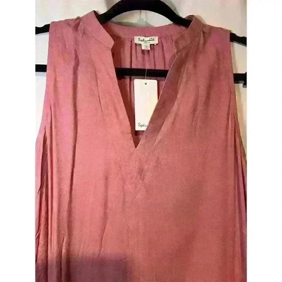 Splendid Maren Sleeveless Shift Dress Small Pink V-Neck Short Relaxed Fit - Picture 2 of 13